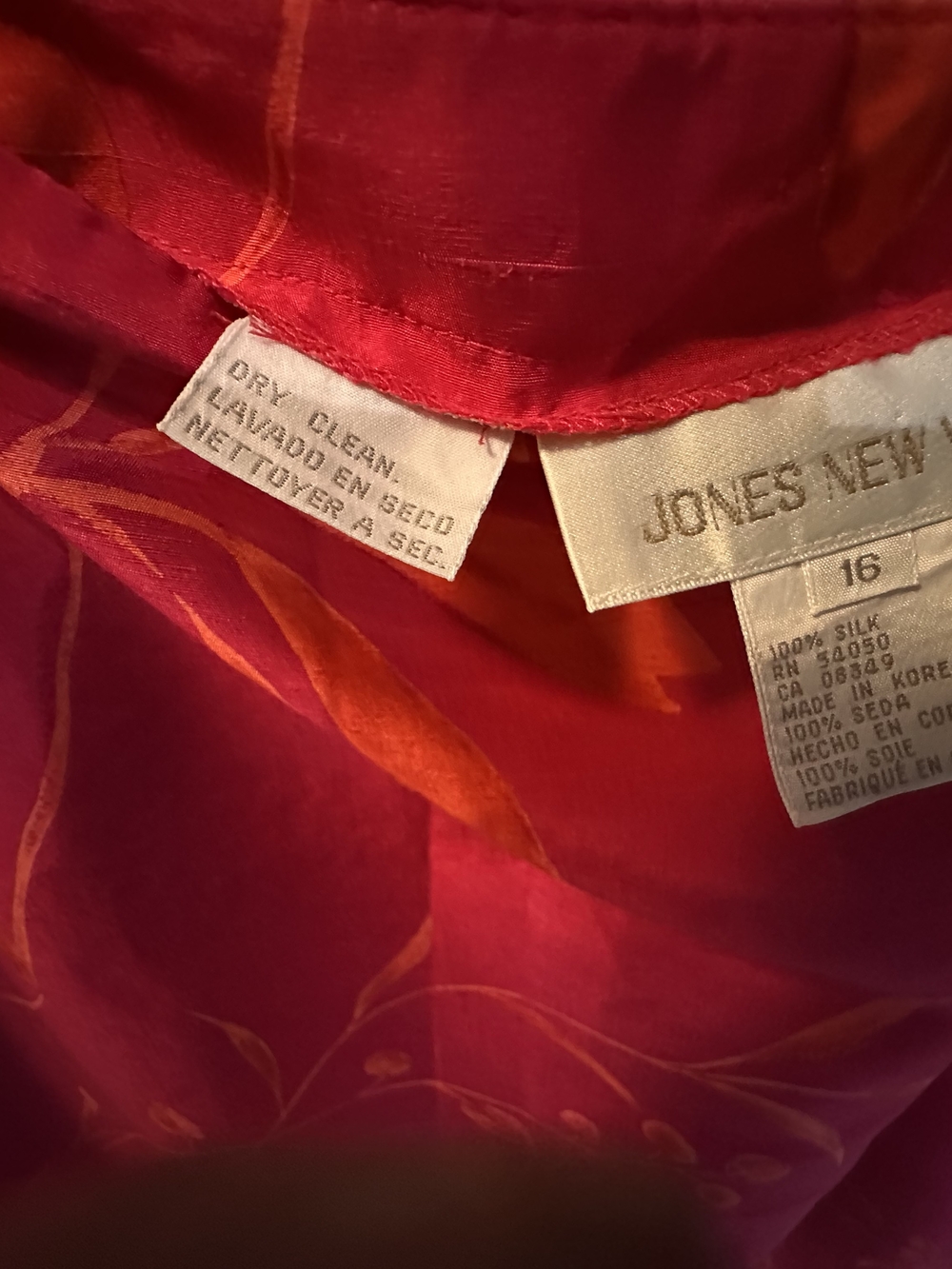 Jones New York Pink and Orange Floral Silk Skirt - Picture 5 of 6
